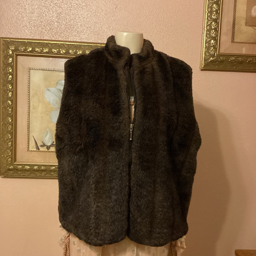 Preston & York Chocolate Faux Fur Vest